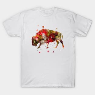 Bison Watercolor Painting T-Shirt